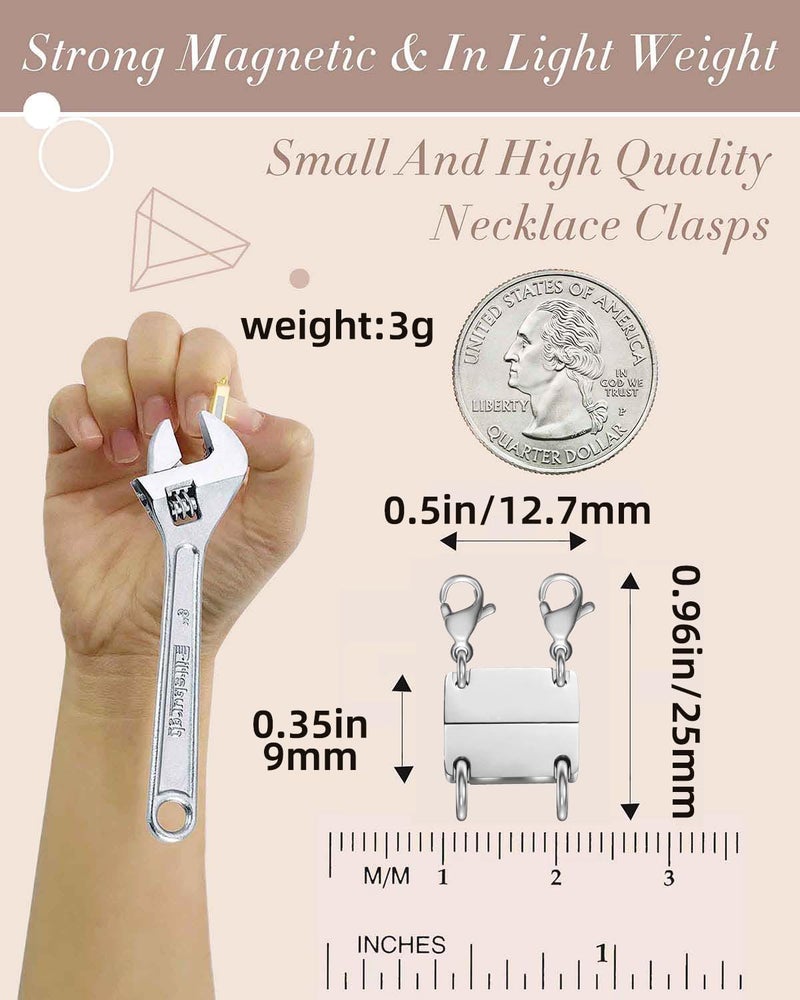 OHINGLT Layered Necklace Clasp 18K Gold and Silver Necklace Separator for Layering, Multiple Jewelry Clasps and Closures for Women - Image 3